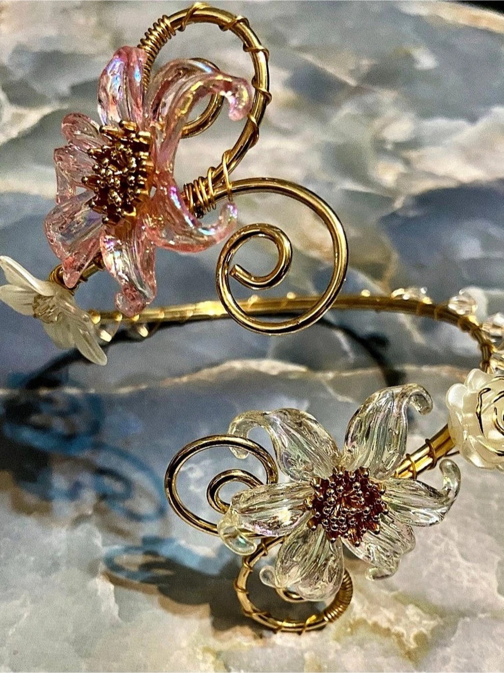 Floral Gold-Tone Arm Band